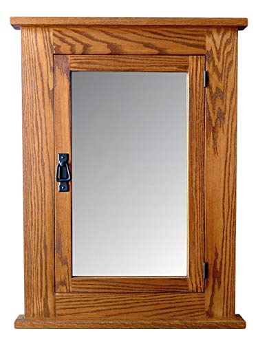 24" W x 33" H Solid Oak Mission Recessed Medicine Cabinet/Solid Wood & Handmade D&E Wood