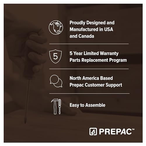 Prepac Elite 32" Storage Cabinet Closet, Brown Storage Cabinet, Linen Cabinet, Wardrobe Cabinet with Hanging Rail and Shelves 20" D x 32" W x 35" H, EEW-3264 Prepac