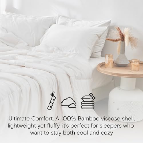 DOZ All Season Cooling Comforter, 100% Viscose Derived from Bamboo, Breathable, Lightweight, Soft, Down Alternative Duvet Insert, 8 Loops, 106"x90" (King/Cal King) DOZ by SIJO