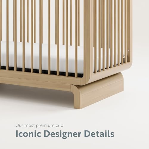 Storkcraft Santorini Deluxe 5-in-1 Convertible Crib with Bonus Toddler Guardrail (Driftwood) – GREENGUARD Gold Certified, Toddler Guardrail Included in Box, Fits Standard Crib Mattress Storkcraft