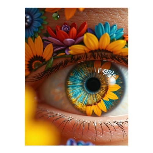 TZTTZT Diamond Art Kits for Adults - Eye Blossoms Floral Kaleidoscope Diamond Painting Kits for Adults Beginner, 12x16 in Frameless Diamond Painting Kit for Home Wall Decor TZTTZT