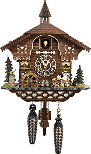 Cuckoo-Palace German Cuckoo Clock - The Brotzeit House - with Quartz Movement - 10.3 inches high - Black Forest Clock Cuckoo Palace
