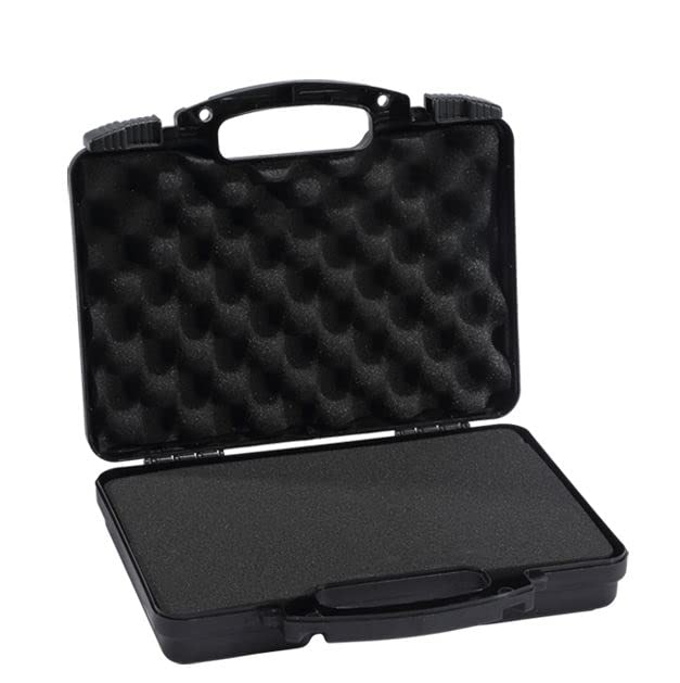 REBUST Lockable Hard Gun Case ; TSA Approved Lock Firearm Travel Case ; Revolver, Pistol, Handgun Hard Case with Foam Interior ; Shockproof Gun Storage & Carrying Case, Black 12.5 x 10.3 x 3.15 Inch REBUST