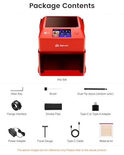 AlgoLaser 5W Laser Engraver Machine: Portable & Smart with 3.5" Touch Screen, Hand Drawing/Wireless/SD Card/Offline Engraving, AlgoOS Self Developed System for Wood, Acrylic, Leather AlgoLaser