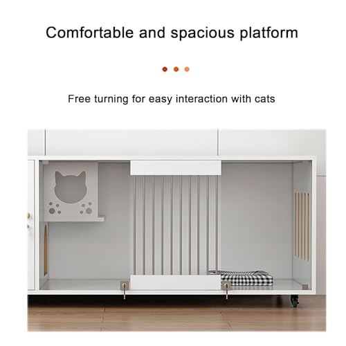 Double-Layer Cat Cabinet, Cat Cage, All Solid Wood Cat Villa, Ventilation on Both Sides, Large Platform, Easy to Maintain(Black,120x60x114cm) FLQYJJDP