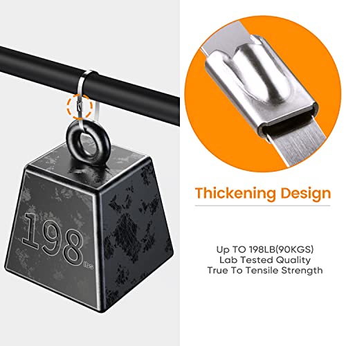 Sinlon Chain Link fence Ties 100pcs Multi-Purpose Self-Locking Metal Zip Ties Stainless Steel Zip Ties 11.8inch,Suitable For fixed Fence Thermal Insulation Shield Outdoor and Workshop Etc Sinlon