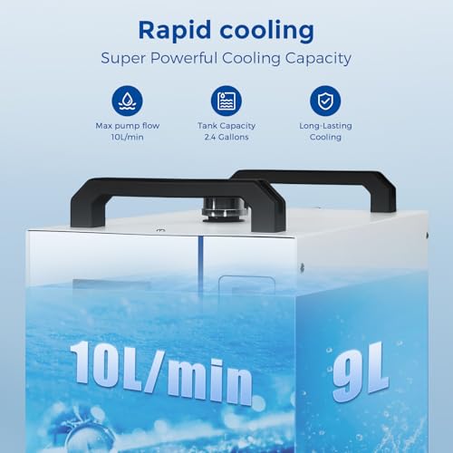 Cloudray Water Chiller CW-3000 for CO2 Laser Engraver & Cutting, Laser Chiller, Industrial Water Cooler,with 9L Water Tank Capacity Max. Pump Flow 10L/min 50W/℃ Cooling Cloudray