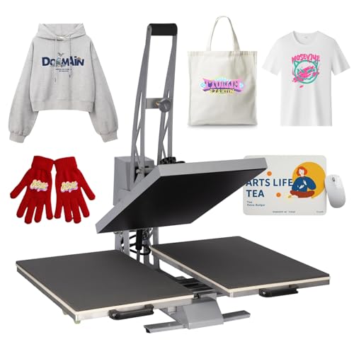 TLSols 24”x16” Commercial Heat Press Machine, Auto Open, for T-Shirts, Garments, Bags, Textile, Curtains, Digital Industrial Sublimation Printer for Sublimation, Vinyl, Heat Transfer Projects TLSols