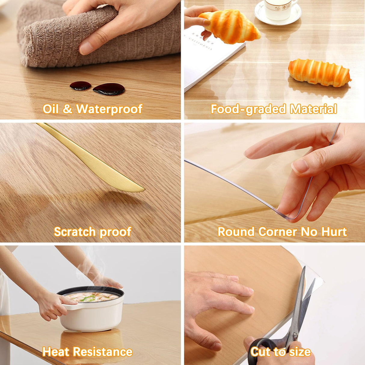 42 x 96 Inch 8ft Clear Plastic Dining Table Protector Tablecloth Desk Pad Mat Wooden Furniture Coffee Glass Conference Dinner Banquet Table Cloth Top Protection Countertop Cover Waterproof PVC Vinyl Easy Easy Life