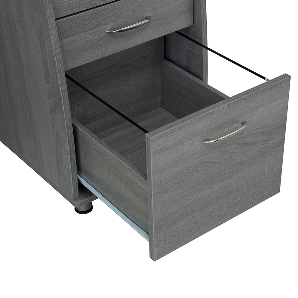 47.5'' Computer Desk with File Cabinet and Drawers, Storage Cabinet with Removable Shelf and Ventilation for CPU, Home Office Desk or Computer Workstation with Keyboard Tray, Grey Techni Mobili