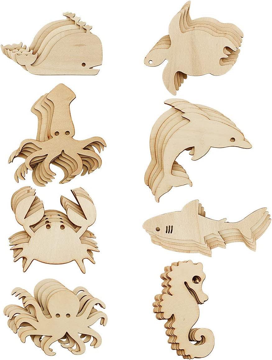 Wholesale Squid Shape Unfinished Wood Cutouts 