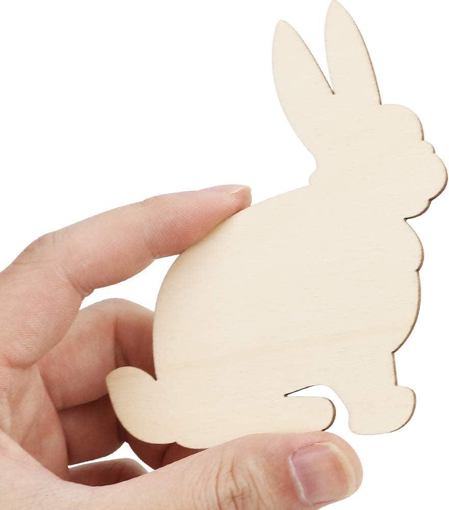 48 Pack Unfinished Wooden Woodland Forest Animal Life Cutouts,Bear,Fox,Elephant,Rabbit,Squirrel,Horse,Rhinoceros,Owl Shapes (6 Pcs/Shape) WoodArtSupply