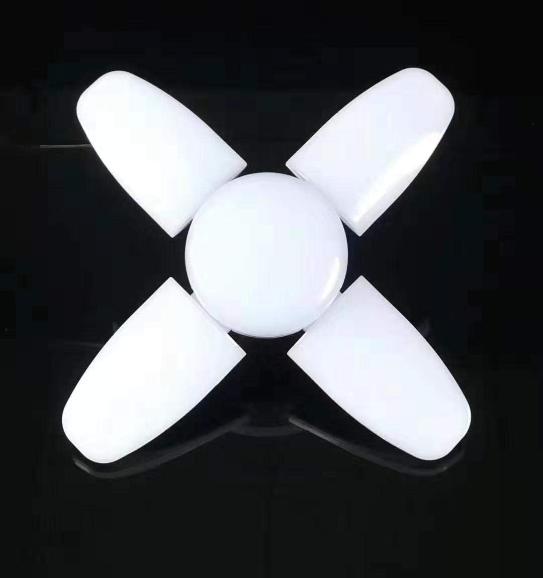 (4 Pack) LED Garage Lights, 60W Trilights Ceiling, High Low Bay Deformable Adjustable 4 Led Light Bulbs 6000LM 6000K, Screw in Tribright Garage MACGO