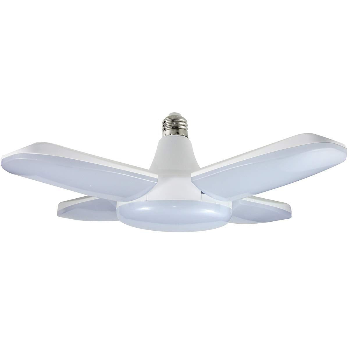 (4 Pack) LED Garage Lights, 60W Trilights Ceiling, High Low Bay Deformable Adjustable 4 Led Light Bulbs 6000LM 6000K, Screw in Tribright Garage MACGO