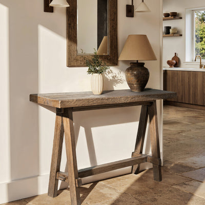 Hawthorne 60'' Solid Reclaimed Elm Trestle Console Table