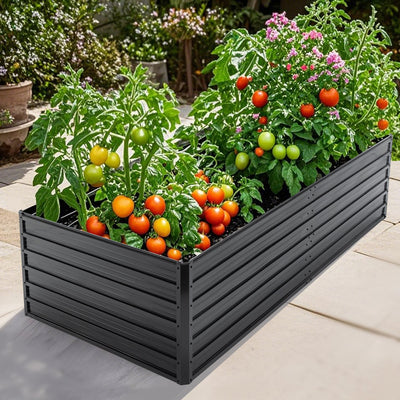 Metal Raised Garden Bed Outdoor 7.2x3.6x2 FT Galvanized Raised Garden Bed Kit