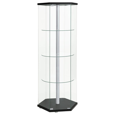 Tenley - 4 Shelf Curio Cabinet With Hexagonal Design