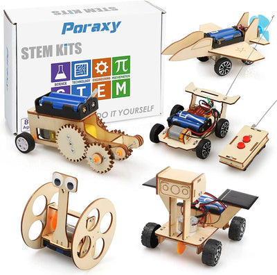 5 in 1 Model Car Kits, STEM Projects 3D Wooden Puzzles, Educational Science Experiment Building Set, DIY STEM Solar Toys