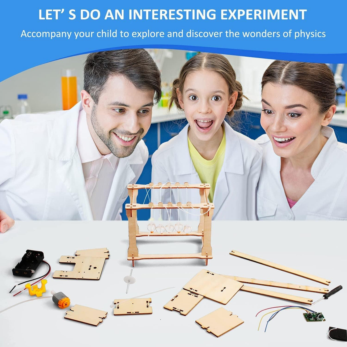 5 Set STEM Kit, Wooden Building Kits, Assembly 3D Puzzles, Educational DIY Toys, Science Experiment Projects WoodArtSupply