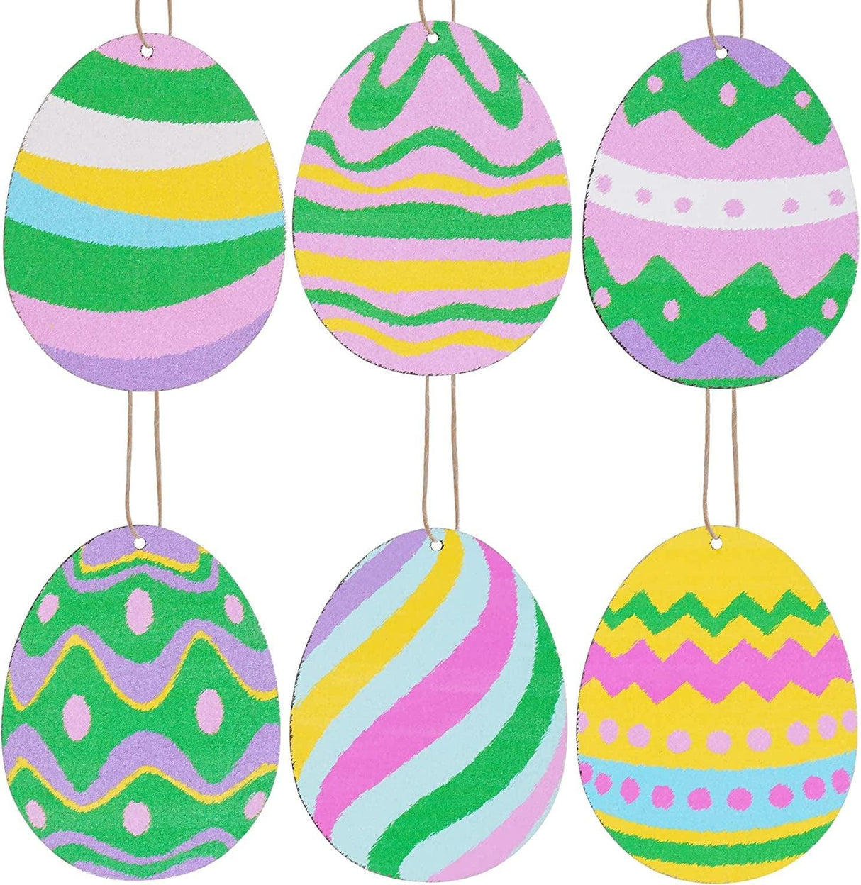 50 Pieces Easter Egg Wooden Cutout Unfinished Wood Ornaments DIY Crafts Cutouts Slices Painting Crafts WoodArtSupply