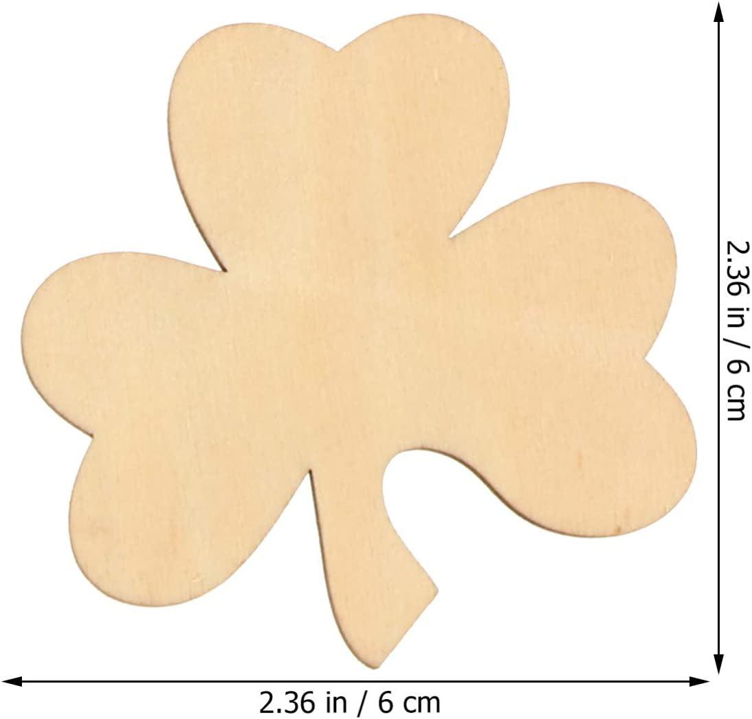 50Pcs St. Patricks Day Unfinished Wooden Blank Wooden Shamrock Horseshoe Rainbow Wood Cutouts WoodArtSupply