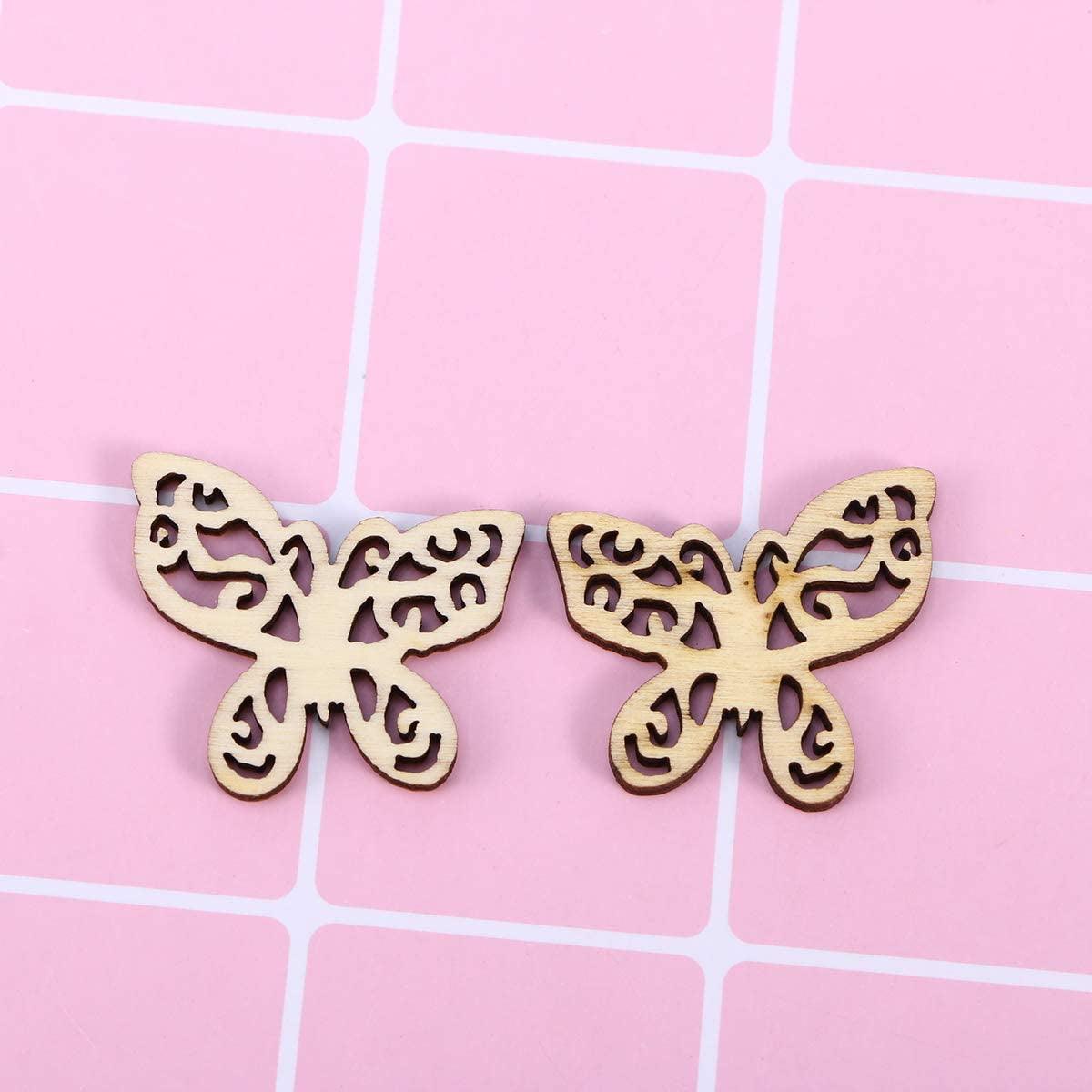 50Pcs Wood Discs Slices Butterfly Shape Unfinished Wooden Cutouts Craft DIY Decoration WoodArtSupply