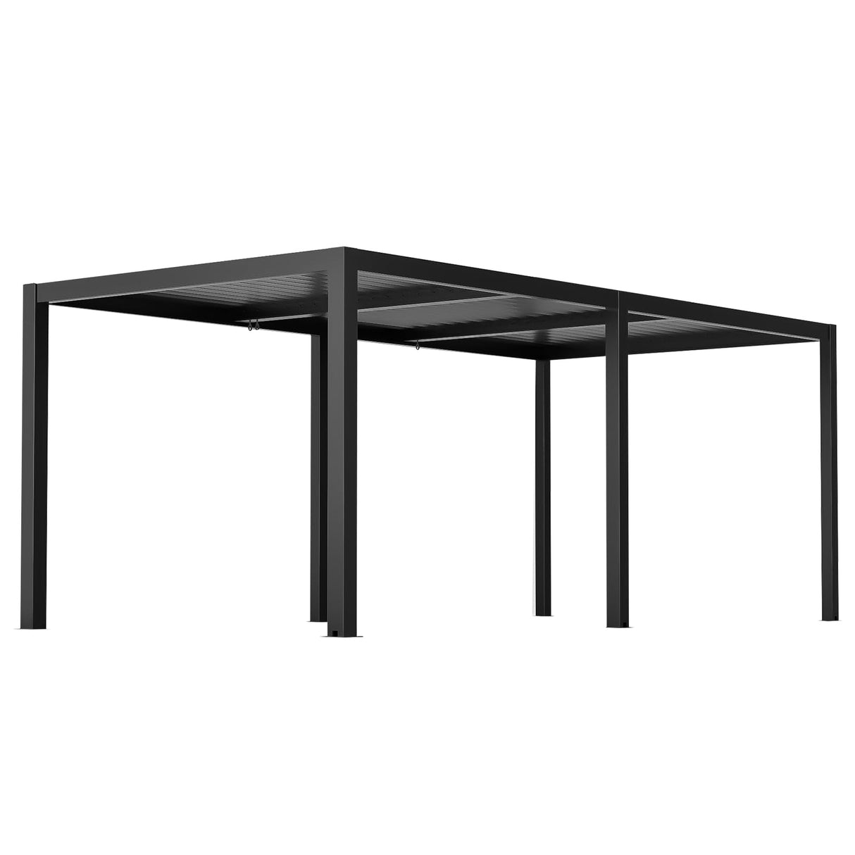 LVUYOYO Outdoor Louvered Pergola 10' x 20', Aluminum Patio Pergola with Adjustable Roof, Sun Shade Shelter Metal Gazebo for Backyard, Garden, Deck(Black) LVUYOYO