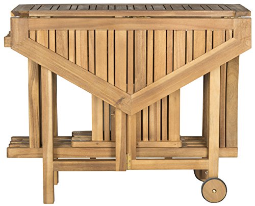 SAFAVIEH Outdoor Collection Kerman Natural 5-Piece Foldable Patio Dining Set (Fully Assembled) Safavieh