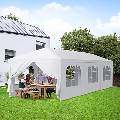 BBBuy 10’X30’ Outdoor Canopy Tent with Removable Sidewalls Gazebo Shelter Pavilion for Backyard BBQ Camping Picnic Parties Wedding Ceremony, Easy Assemble and Removable BBBuy