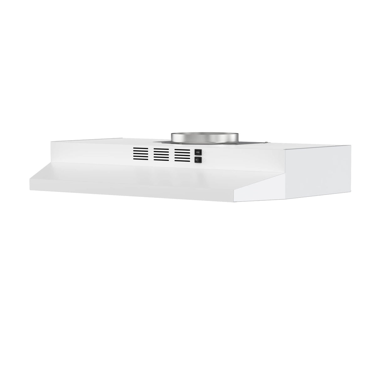 FIREGAS Range Hood 30 inch Under Cabinet Range Hood with 2 Speed Exhaust Fan,Ducted/Ductless Convertible,Rocker Button Control,300 CFM, White Vent Hood Aluminum Filter Included FIREGAS