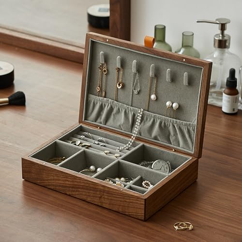 GeRRiT Handmade Box Solid wood jewelry box handmade can store earrings bracelets necklaces organization box accessories storage box suitable for her jewelry box GeRRiT