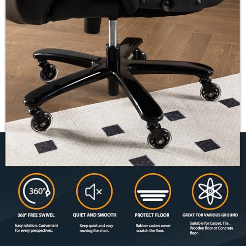 Big and Tall Office Chair for Heavy People, 500LBS High Back Extra Wide Heavy Duty Executive Office Chair Comfortable for Home Office, Large Computer Desk Chair with Adjustable Lumbar Support Brown ZSQN