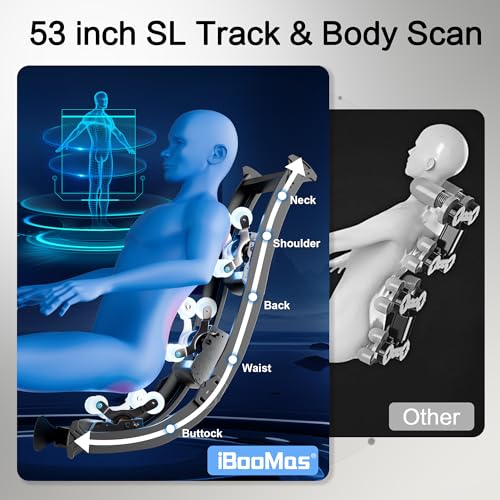 iBooMas Massage Chair, 2026 SL-Track Zero Gravity Shiatu Massage Chairs Full Body and Recliner, 12 Modes, Body Scan, APP, Foot Rollers, Heat, Airbags, Bluetooth, Thai Stretch(Brown) iBooMas