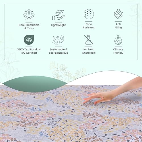 Feather & Stitch Softest 100% Cotton Sheets, 300 Thread Count Percale Weave Bedding, 16" Deep Pocket, Cooling Sheets, Breathable Bed Set, Hotel Premium Quality (King, Victorian Floral) FEATHER & STITCH NEW YORK