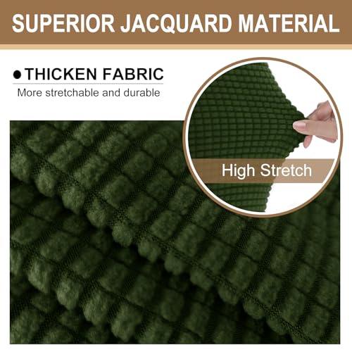 U-NICE HOME Stretch Futon Cover Armless Bed Slipcover - Soft Jacquard Fabric Washable for Pet Friendly, Bronze Green U-NICE HOME