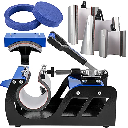 VEVOR Heat Press Machine for T-Shirts - 8 in 1 Heat Press Sublimation Machine with 360° Rotation/Dual-Tube Heating, 12 x 15 Swing Away Heat Press for DIY T-Shirts/Cap/Mugs/Heat Transfer Projects,Blue VEVOR