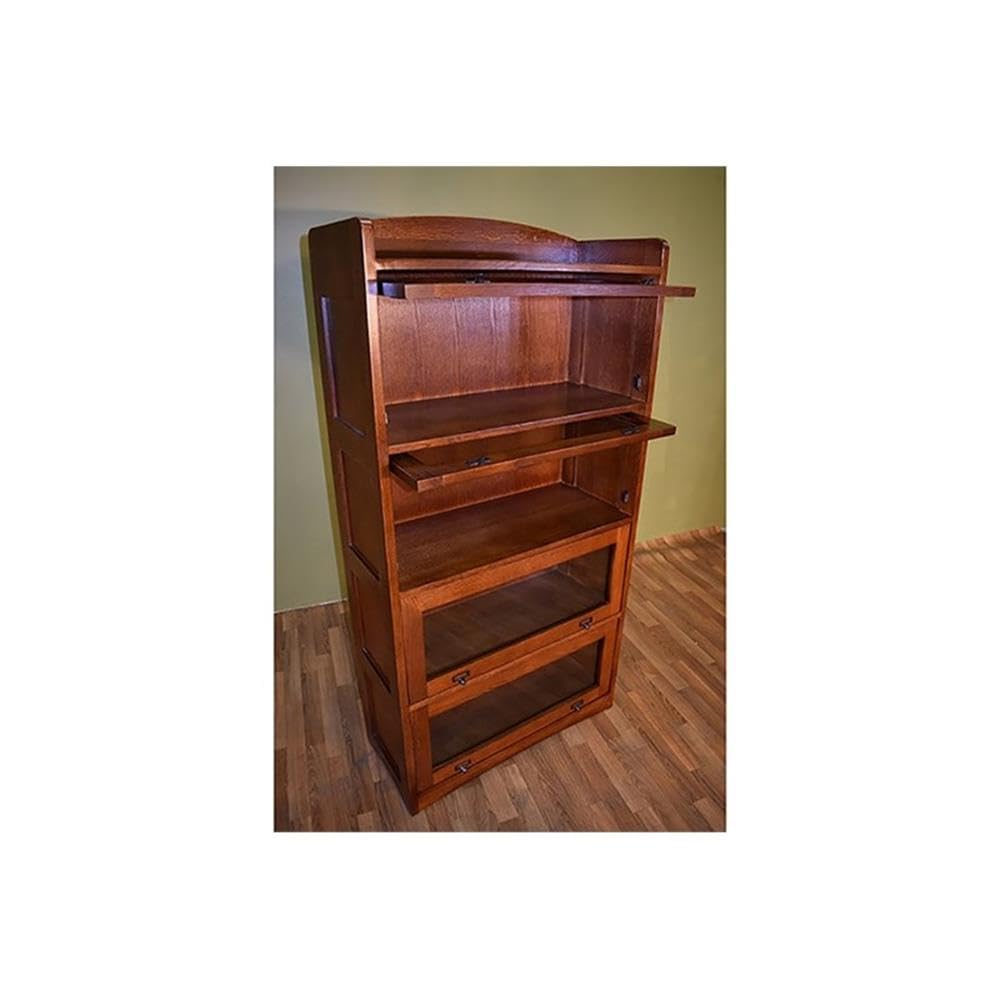 Pemberly Row Traditional 4-Stack Wood Barrister Bookcase in Cherry Pemberly Row