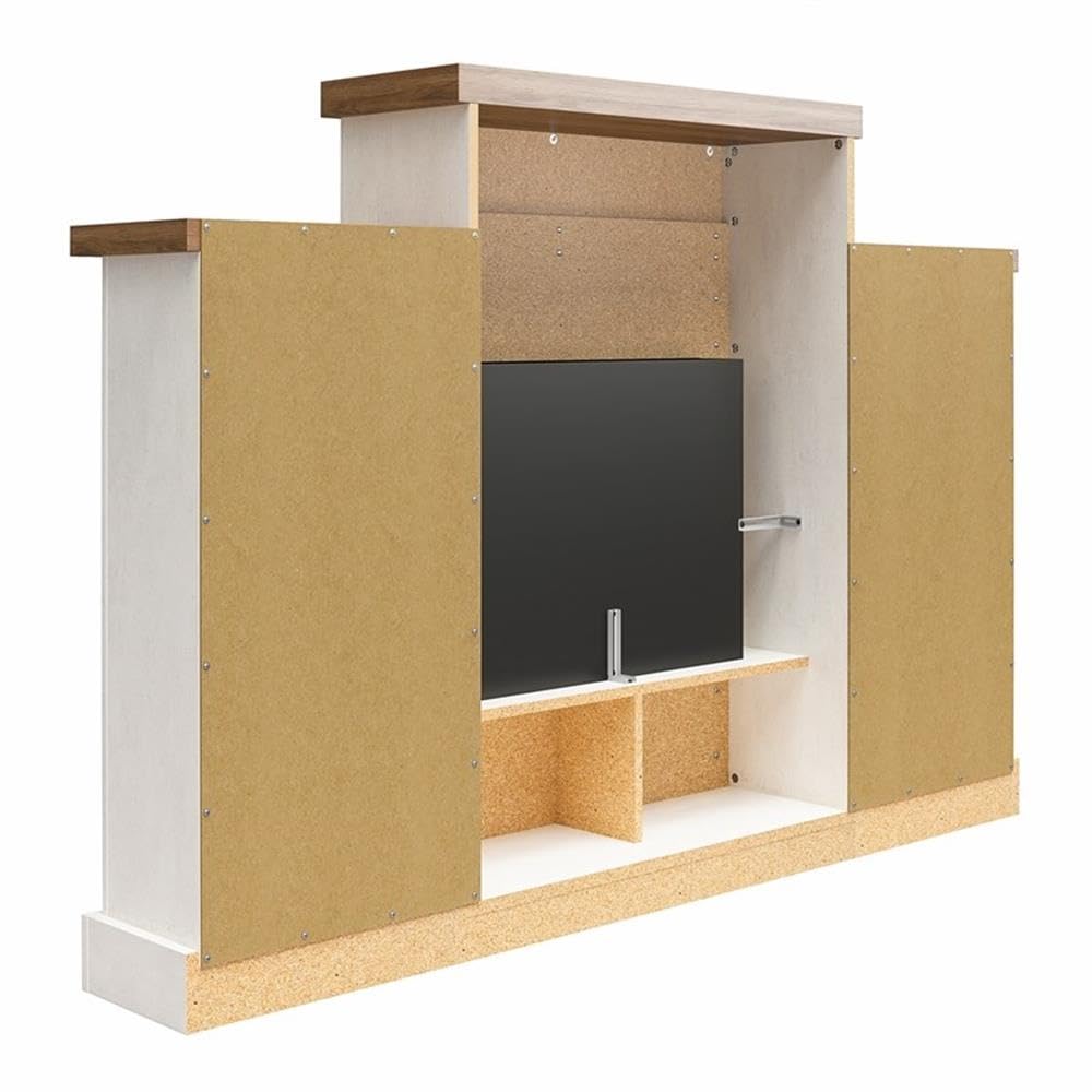 Pemberly Row Electric Fireplace Mantel & Bookcase - Plaster & Walnut Pemberly Row