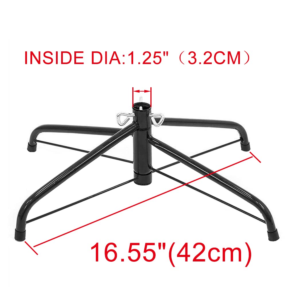 Christmas Tree Stand for Artificial Tree Folding Stand, Replacement Xmas Tree Stand Base for 4 Ft to 8.5Ft Artificial Trees,Fits 0.5-1.25 Inch Tree Pole,Black EWRITN