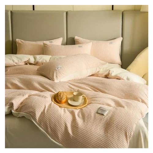 YUSIWOAL Bedding Set, Fabric Duvet Cover Set Solid Color Warm Plush Bed Cover Set Single Double King Size Quilt Cover,Summer Duvet Cover sets(C,King) YUSIWOAL