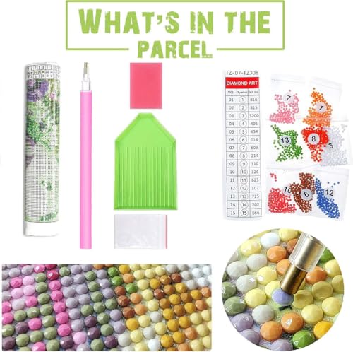 COGNOO Full Drill Diamond Art Kits,gem Art for Adults,Christmas in The Style of Earthy Naturalism,White Background,Storybook Illustration,11.8x15.7 inch COGNOO