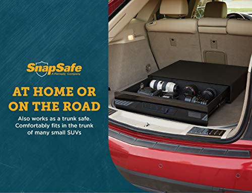 SnapSafe Under Bed Safe, Medium – Under Bed Gun Safe for Firearms, Ammunition and Valuables – Fits in Trunk of Small SUVs – Easy Access, Out of Sight, Space Saving – Black, 26 x 5 x 20 Inches SnapSafe