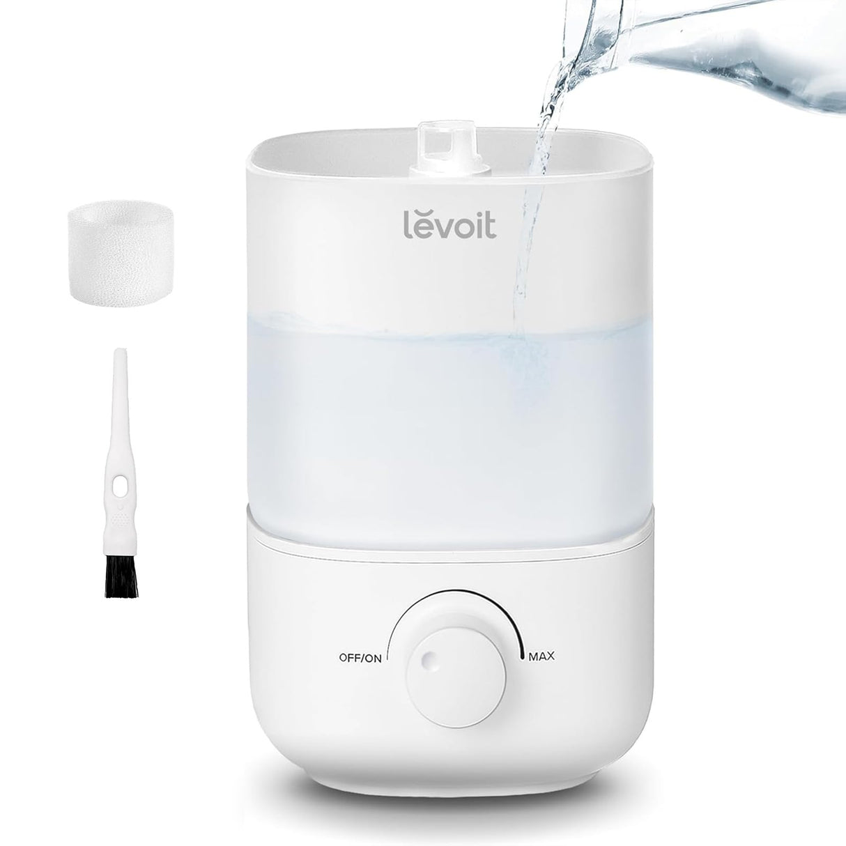 LEVOIT Top Fill Humidifiers for Bedroom, 2.5L Tank for Large Room, Easy to Fill & Clean, 28dB Quiet Cool Mist Air Humidifier for Home Baby Nursery & Plants, Auto Shut-off and BPA-Free for Safety, 25H LEVOIT