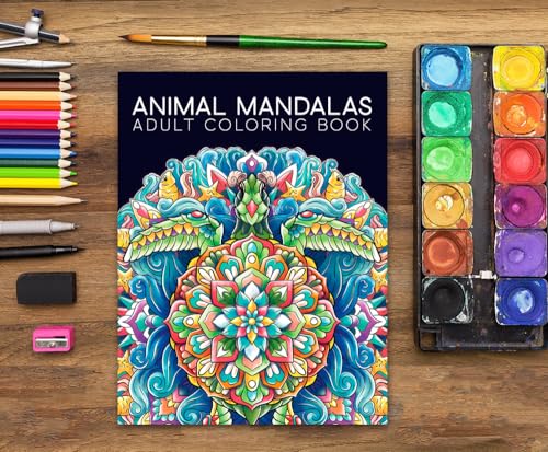 Adult Coloring Book: Animal Mandalas WoodArtSupply