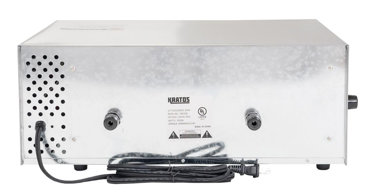 Kratos Commercial Countertop Pizza Oven, Stainless Steel Electric Pizza/Snack Oven with Timer, Fits 12" Pizzas, 120V, 1450 Watts, For Commercial and Home Use Kratos