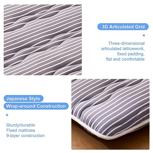 jzbearapt Premium Foam Japanese Floor Mattress Futon Mattress,100% High Density Comfortable Foam,Thicken Tatami Mat Sleeping Pad,Portable Kids Adults Sleeping Mats for Guest Room, Dormitory jzbearapt
