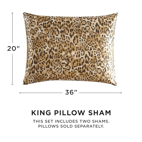 Juicy Couture King Leopard Satin Duvet Cover Set - Cheetah Print 3-Piece Machine Washable Reversible Animal Print Bedding Duvet Cover and Sham Set Juicy Couture