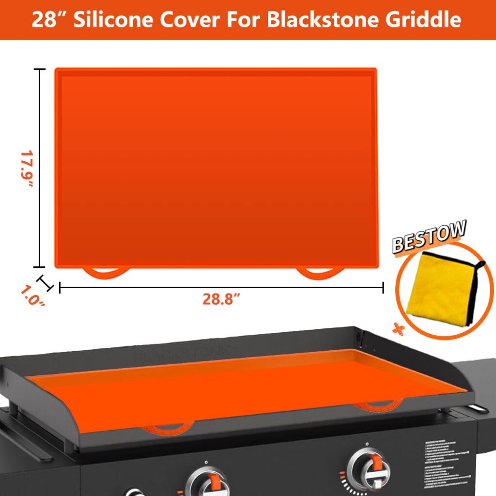 28" Silicone Mat for Blackstone Accessories, Blackstone Grill Mat for Silicone, Grill Cover for Outdoor Grill, Durable Griddle Accessories, Blackstone Accessories, All Season Cooking Protective Cover ChasingSun