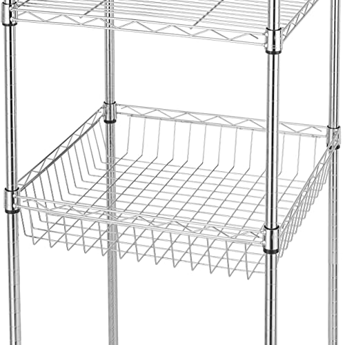 Finnhomy Heavy Duty 6 Tier Wire Shelving Unit with Wheels 18x18x72-inches 6 Shelves Storage Rack Thicken Steel Tube, Adjustable Shelving Rack for Finnhomy