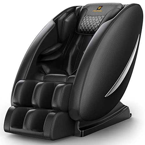Full Body Massage Chair Recliner with Zero Gravity,Heat Therapy & Air Compression for Back, Neck, Legs, Shoulder, Arms, Calves, Bluetooth, Adjustable, for Home/Office Use, Ideal Wellness Gift, Black GDFStudio